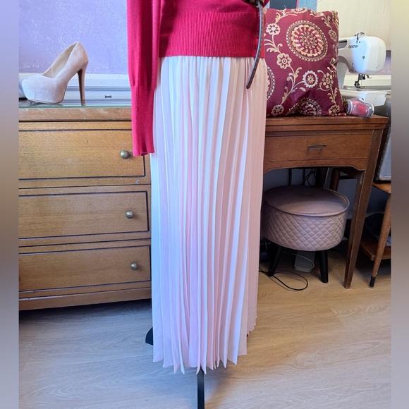 Elegant Pleated Maxi Skirt in Light Pink - Picture 2 of 11